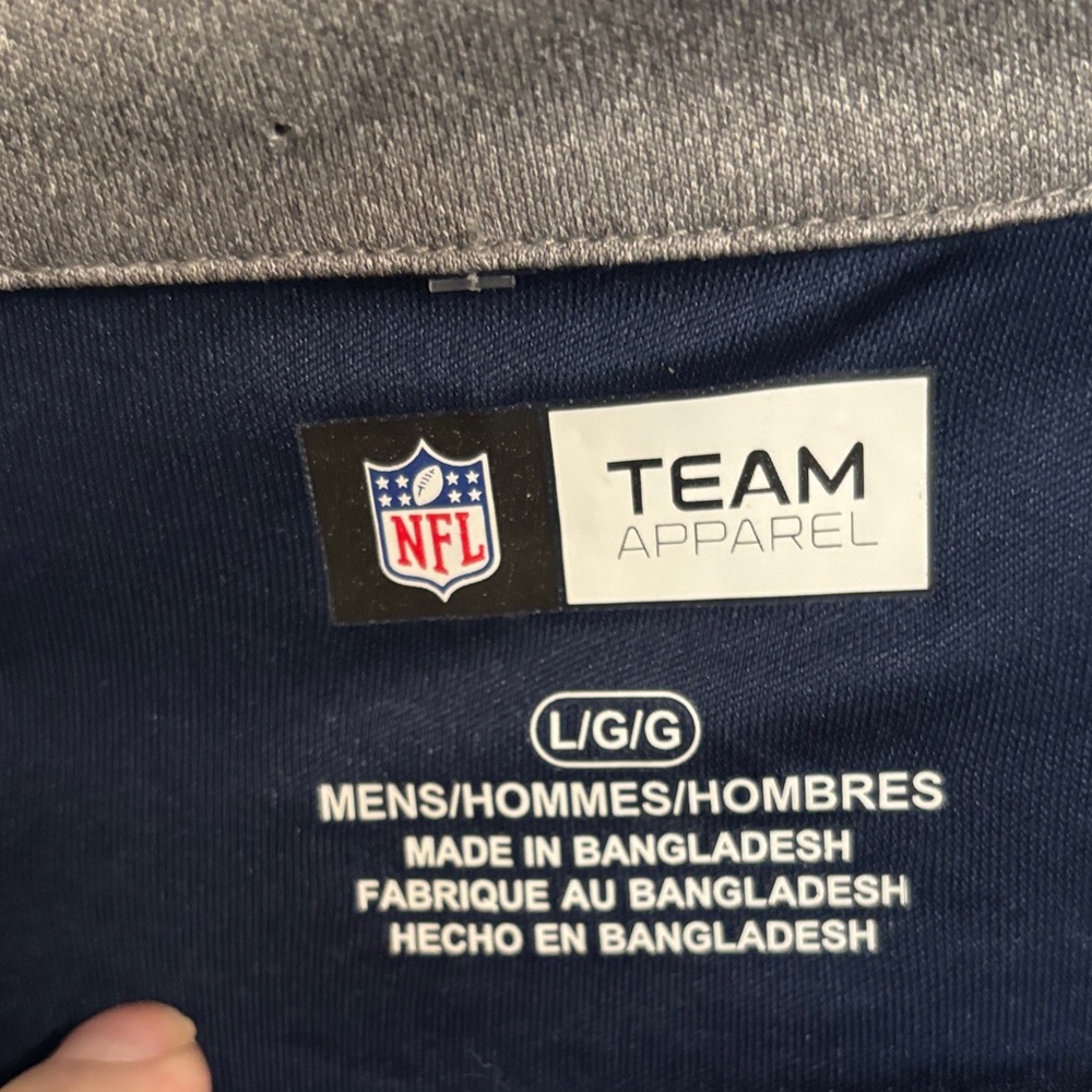 NFL Men’s Navy, Gray & Neon Green Quarter-Zip Pullover - Picture 3 of 7